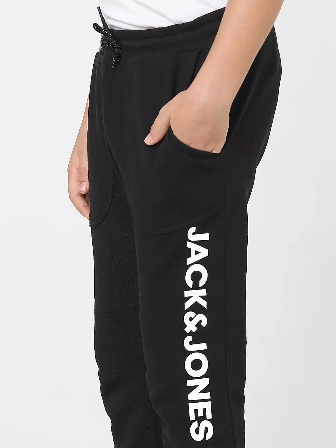 Boys Black Mid Rise Logo Print Sweatpants - Image 5