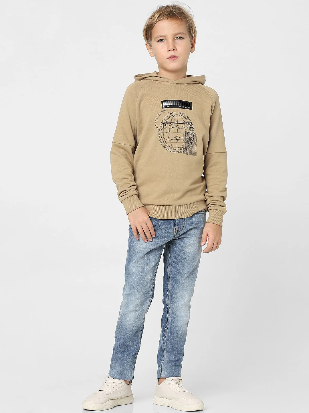 Boys Brown Graphic Print Hooded Sweatshirt - Image 6