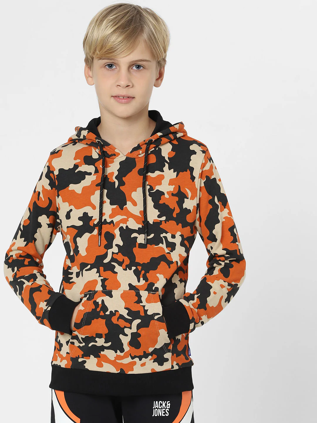Boys Orange Camo Print Sweatshirt - Image 2