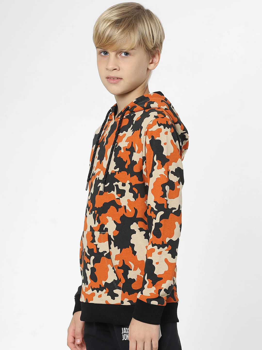 Boys Orange Camo Print Sweatshirt - Image 3