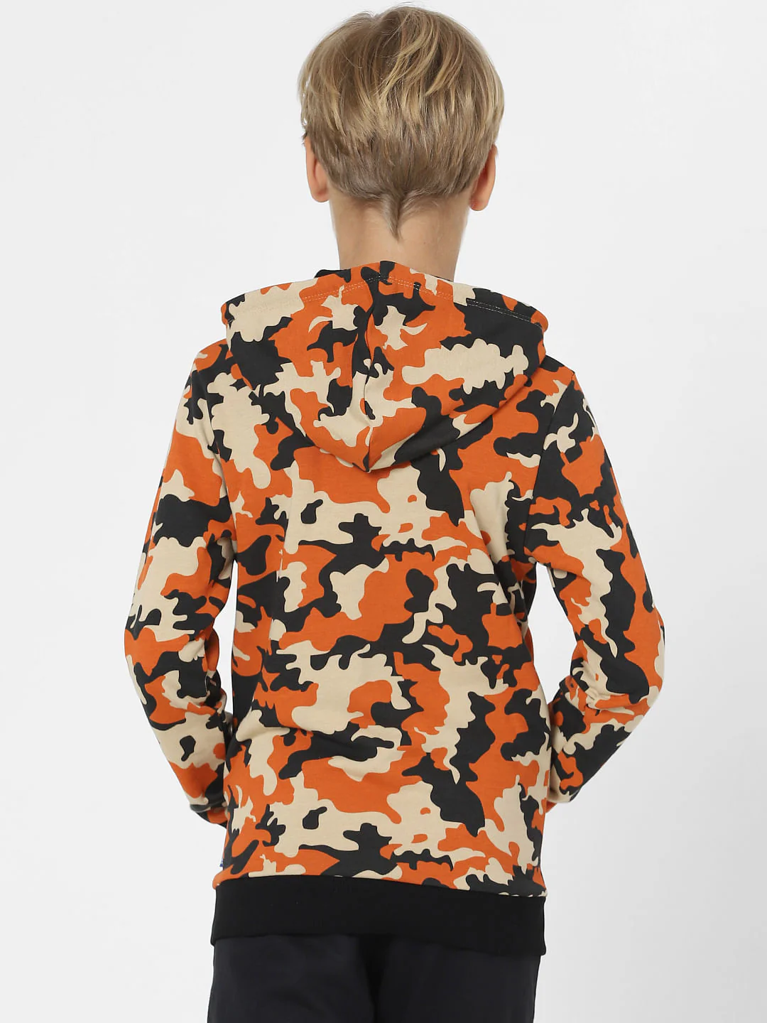 Boys Orange Camo Print Sweatshirt - Image 4