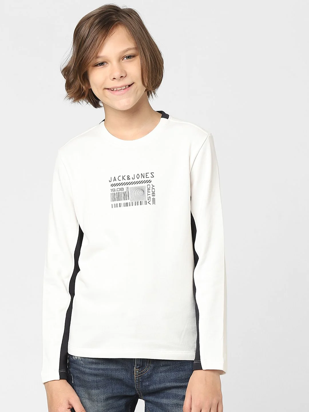 Boys White Logo Print Sweatshirt - Image 2