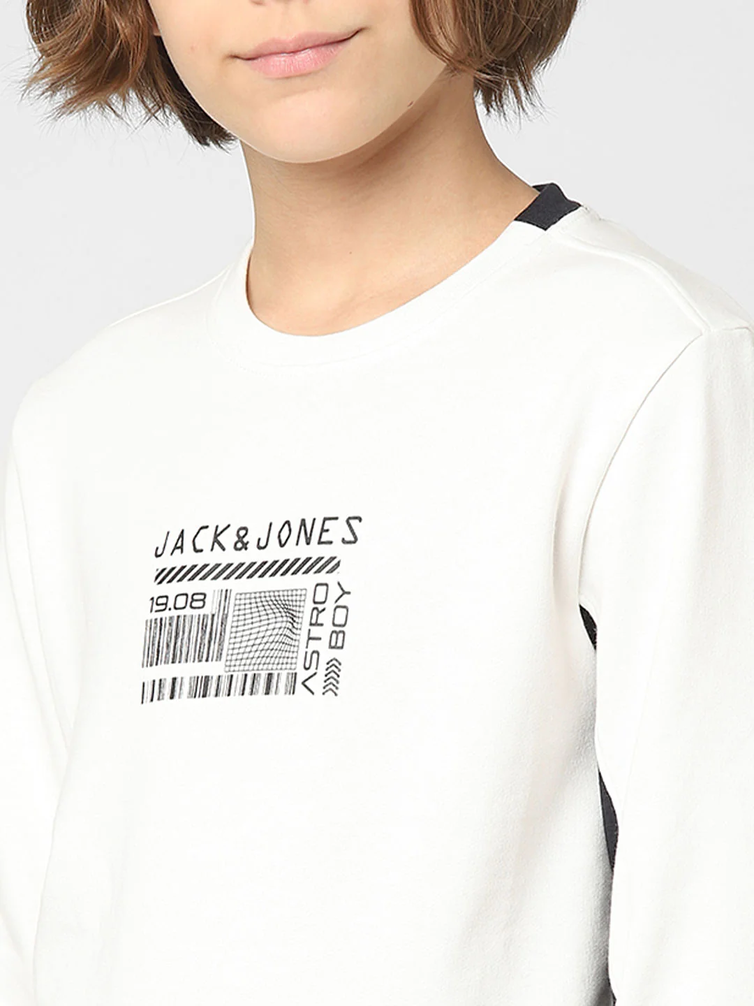 Boys White Logo Print Sweatshirt - Image 5