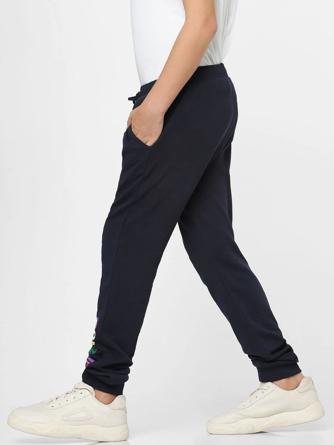 Boys Navy Blue Mid Rise Sweat-Joggers - Image 3