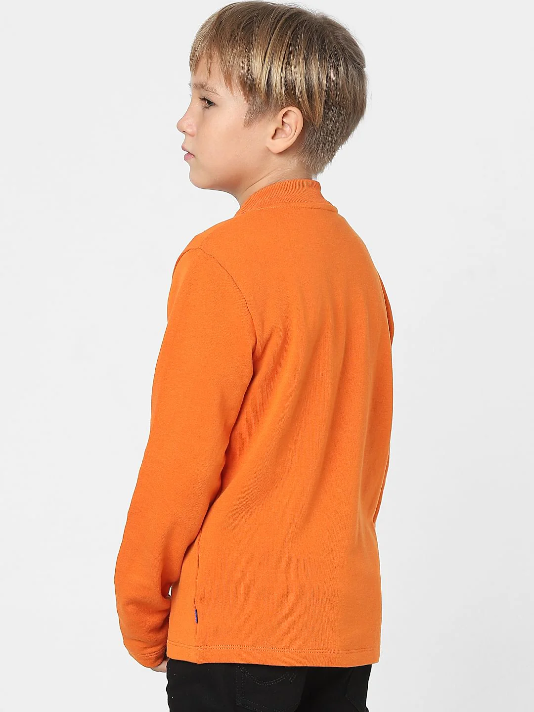 Boys Orange Co-ord Zippered Sweatshirt - Image 4