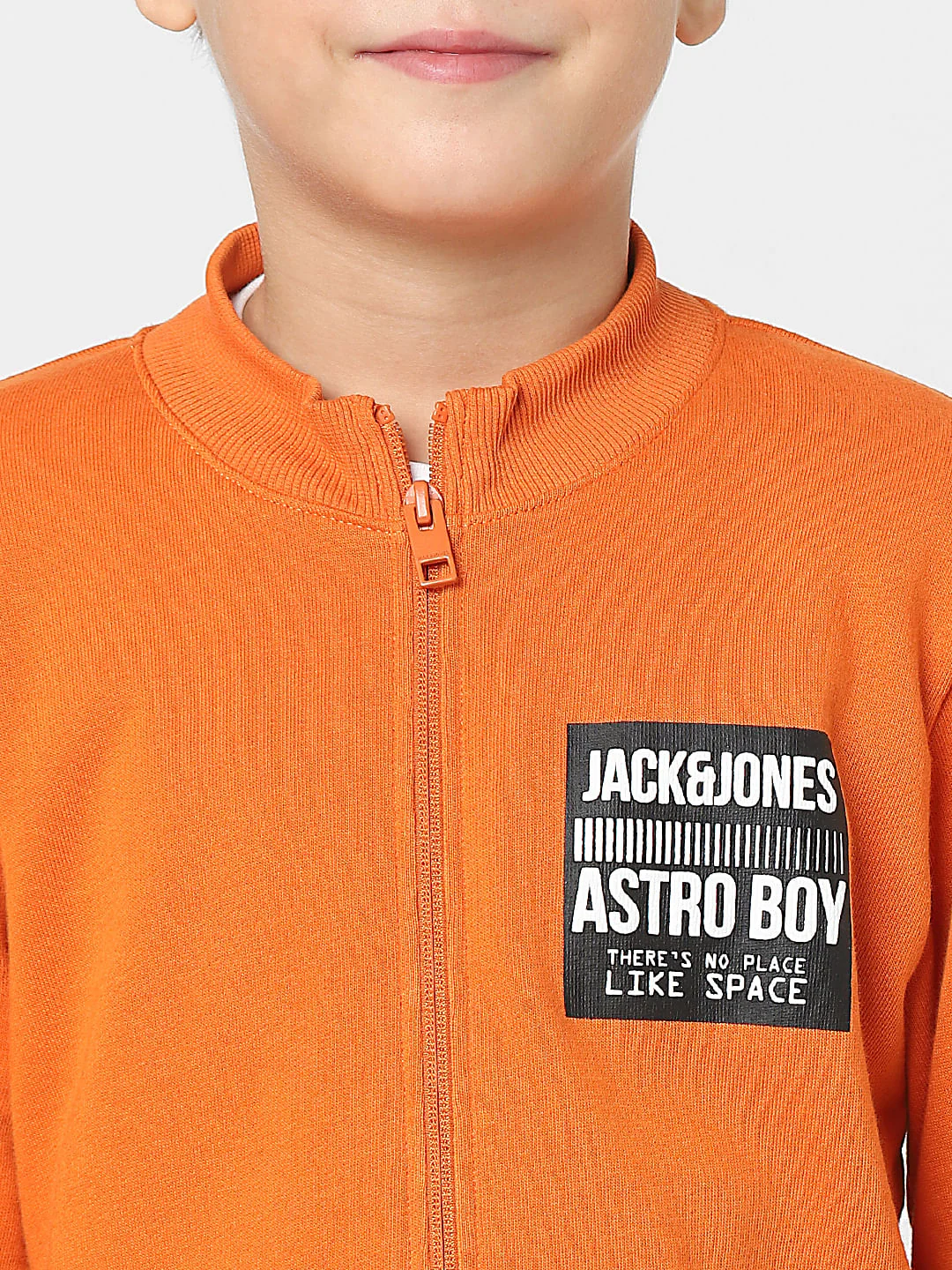 Boys Orange Co-ord Zippered Sweatshirt - Image 5
