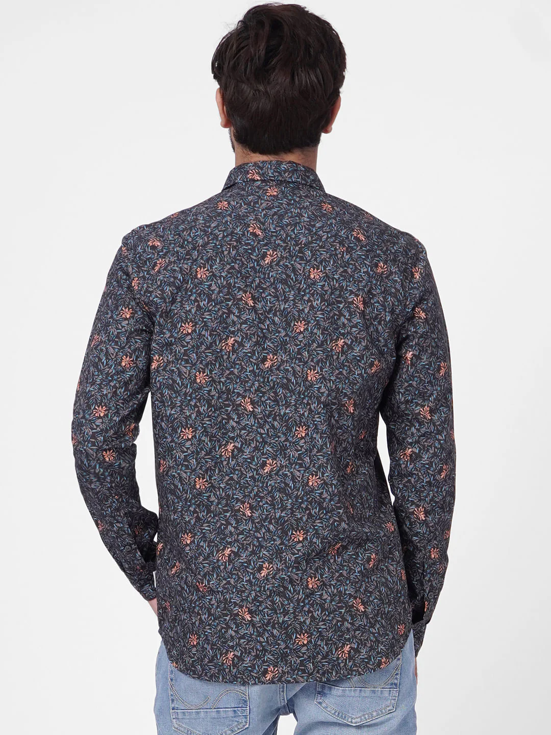 Grey Printed Full Sleeves Shirt - Image 4