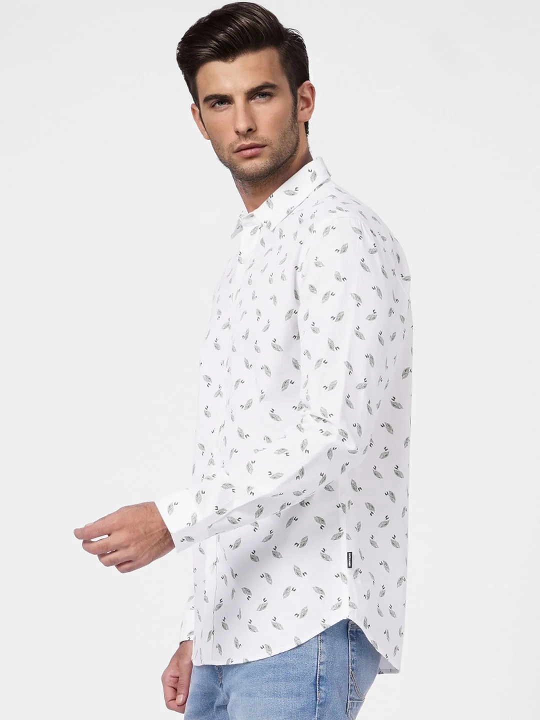 White Printed Full Sleeves Shirt - Image 3