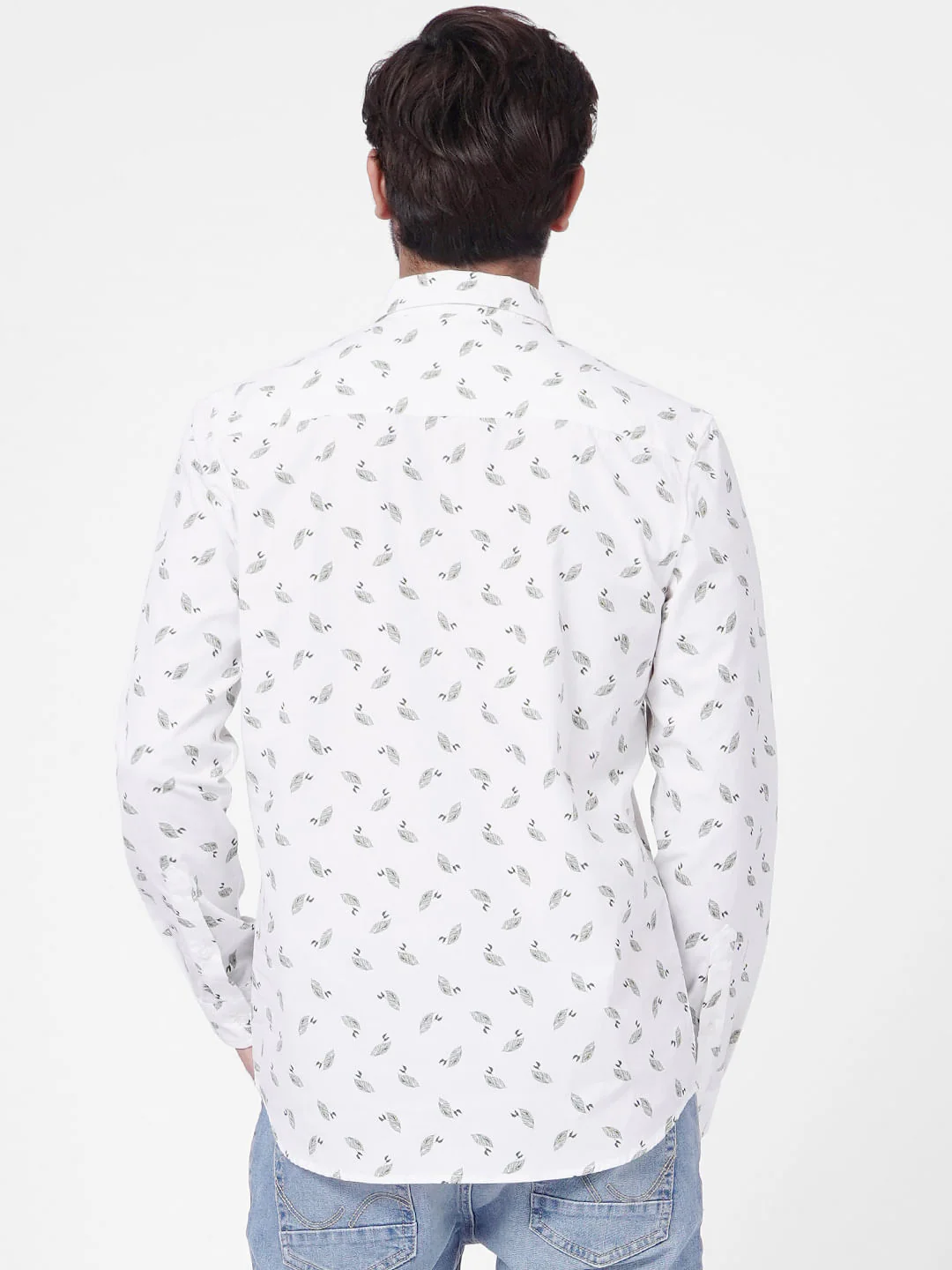 White Printed Full Sleeves Shirt - Image 4