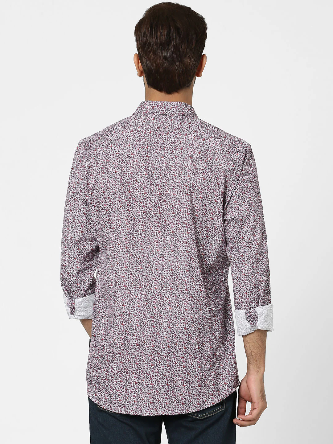 Red Floral Full Sleeves Shirt - Image 4