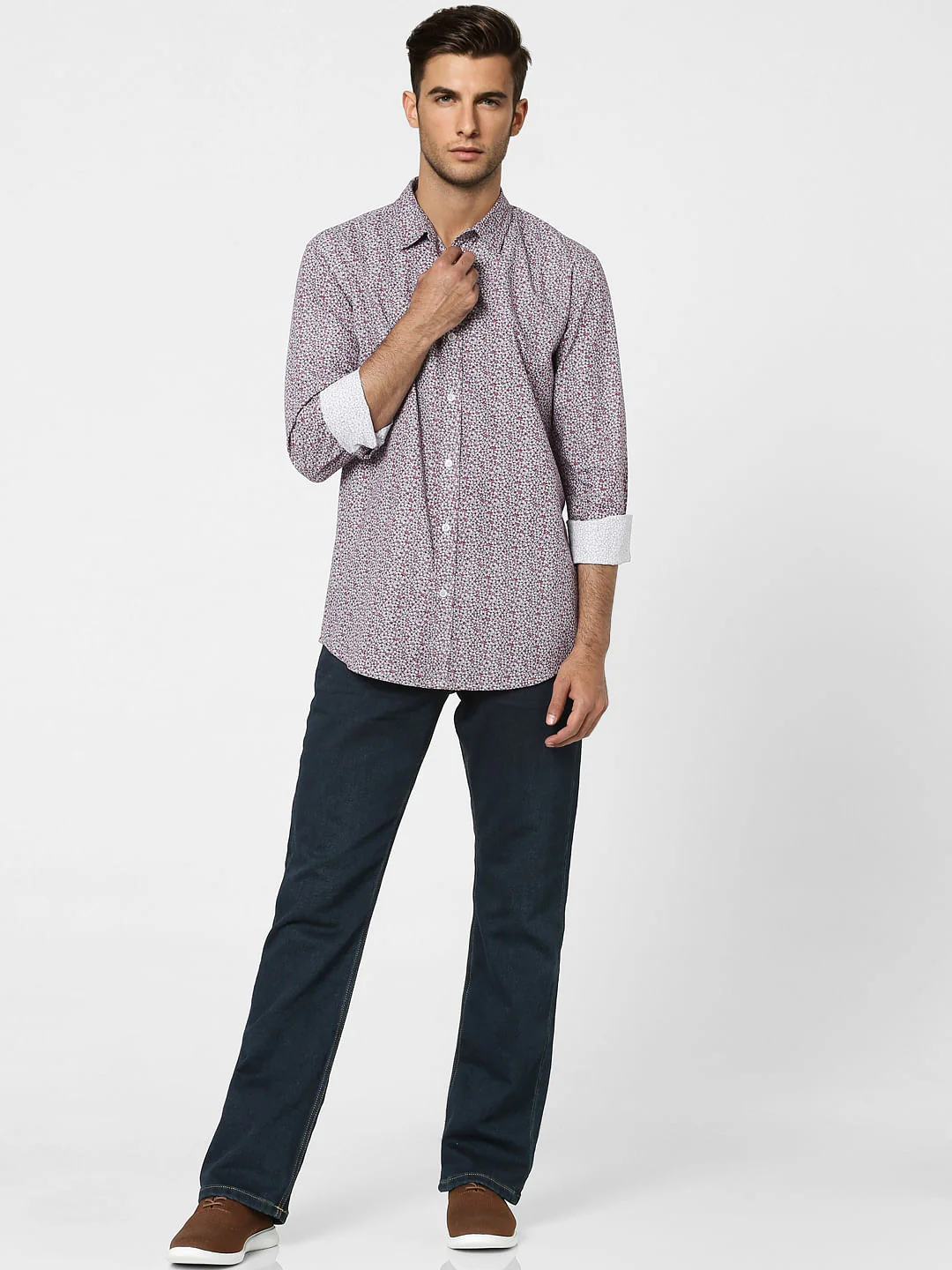 Red Floral Full Sleeves Shirt - Image 6