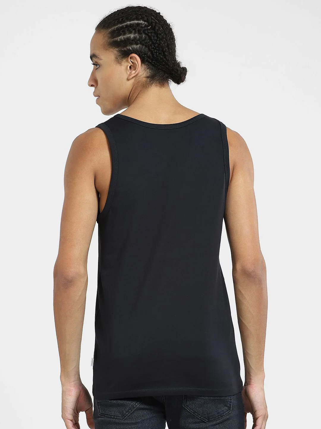 Black Logo Print Casual Vest - Image 4