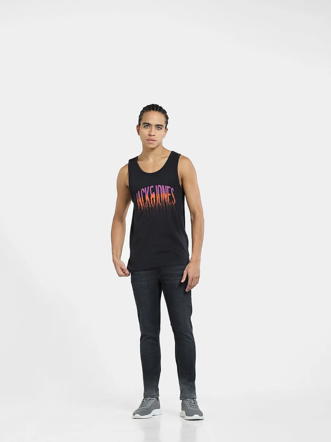 Black Logo Print Casual Vest - Image 6