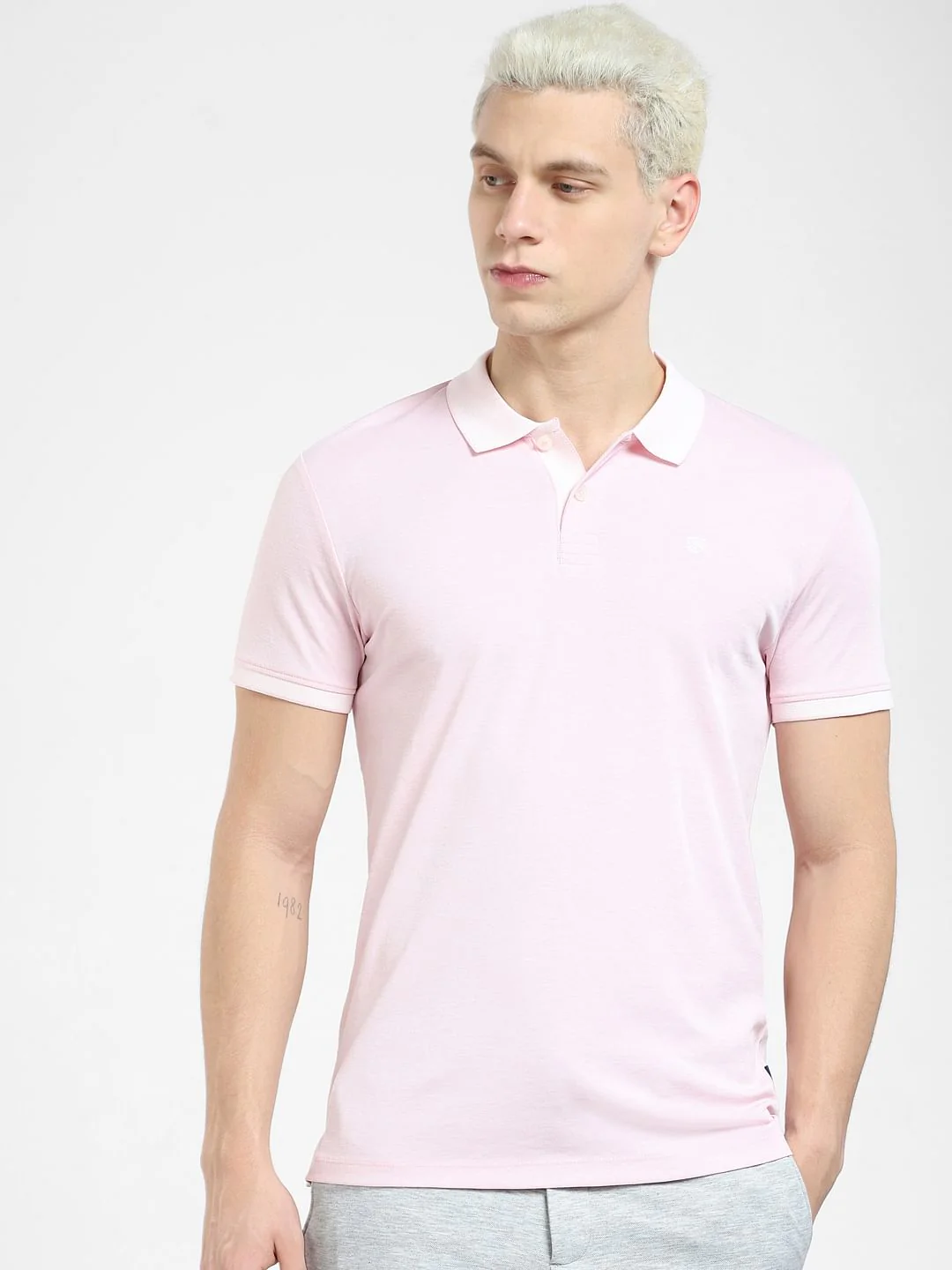 Light Pink Polo Neck T-shirt - Image 2
