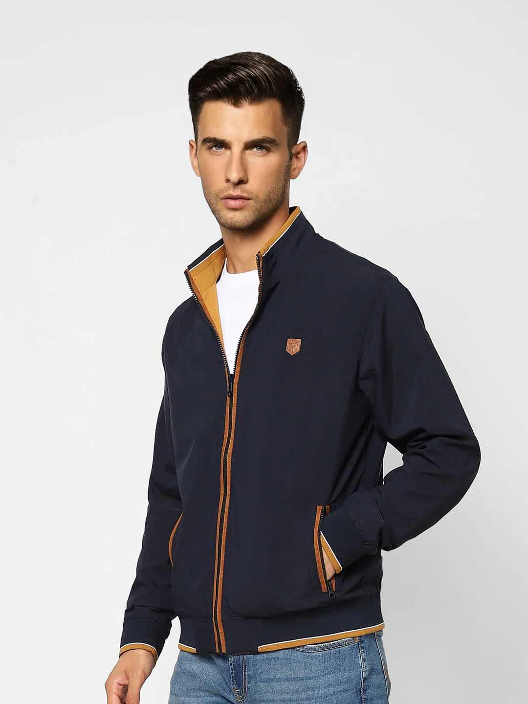 Navy Blue Reversible Zip-Up Jacket - Image 3