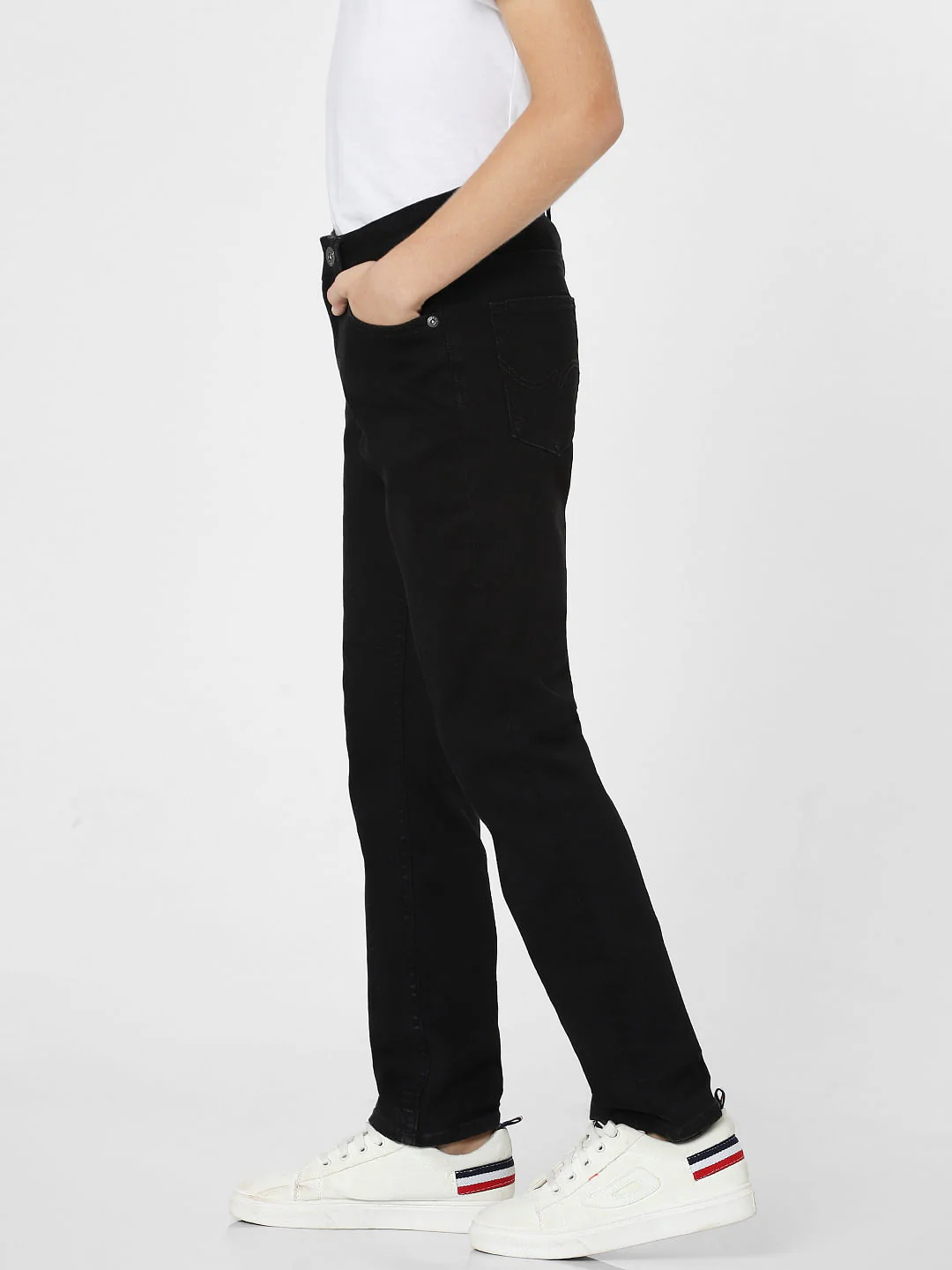 Boys Black Mid Rise Clark Straight Fit Jeans - Image 3