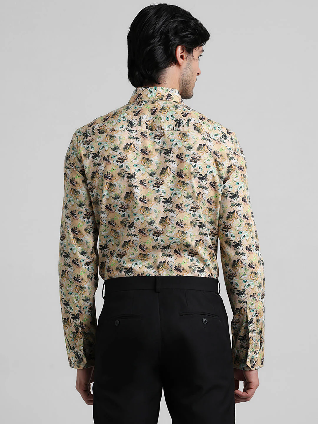 Yellow Floral Full Sleeves Shirt - Image 4