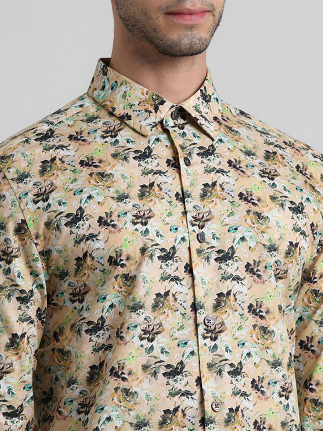 Yellow Floral Full Sleeves Shirt - Image 5