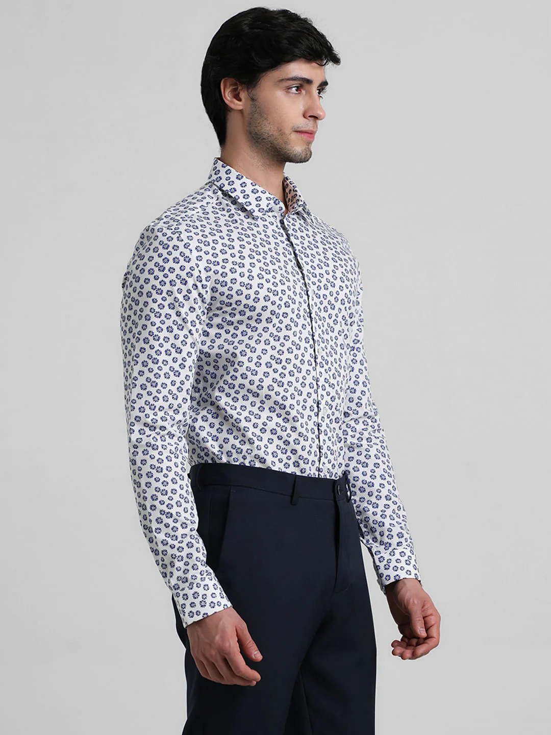 White Floral Full Sleeves Shirt - Image 3