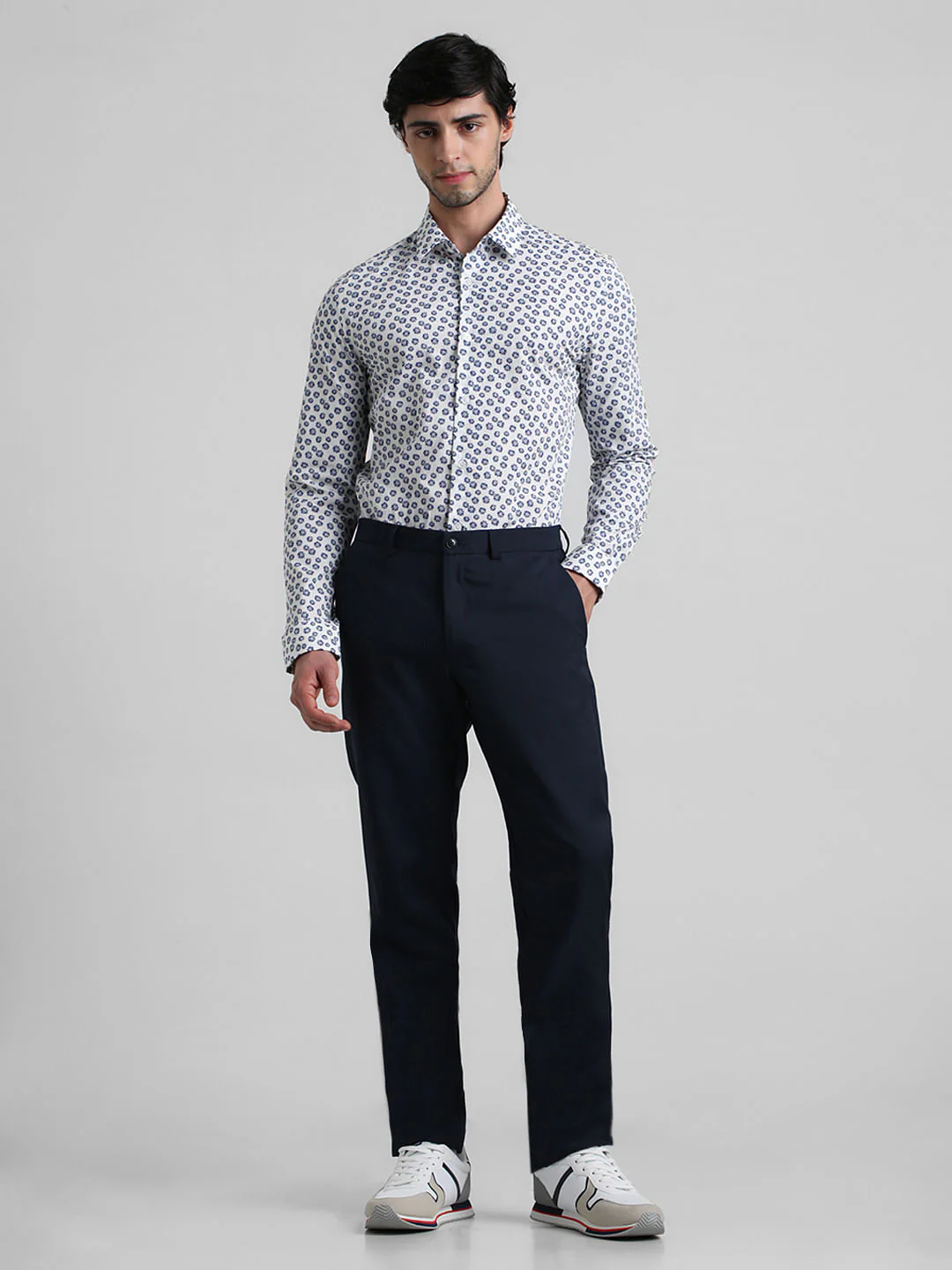 White Floral Full Sleeves Shirt - Image 6