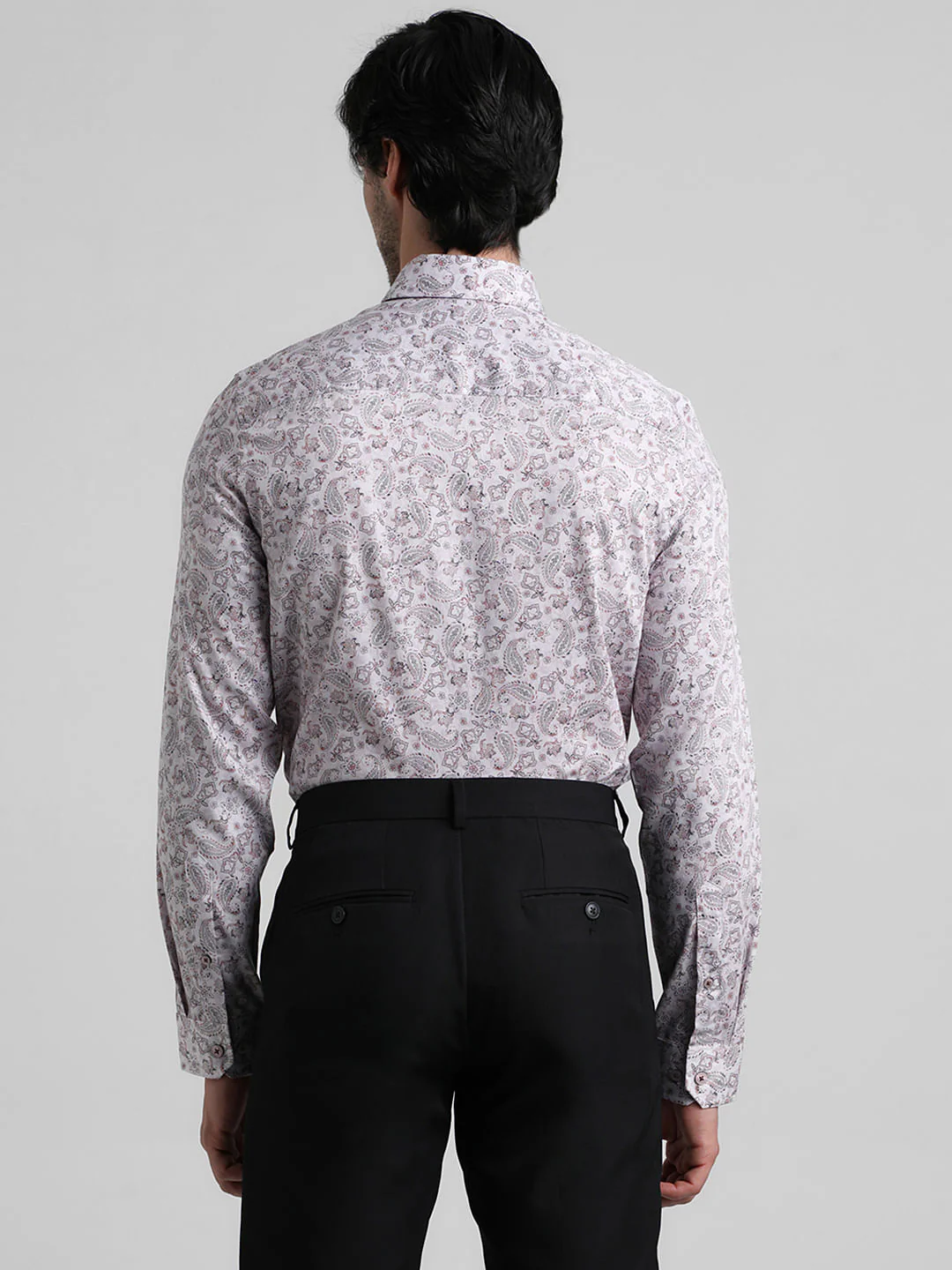 White Paisley Print Formal Shirt - Image 4