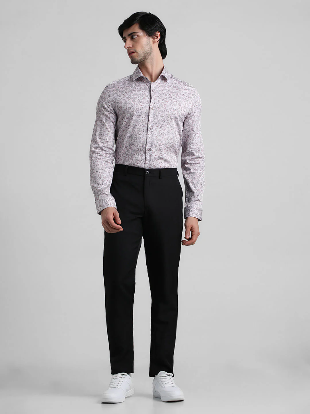 White Paisley Print Formal Shirt - Image 6