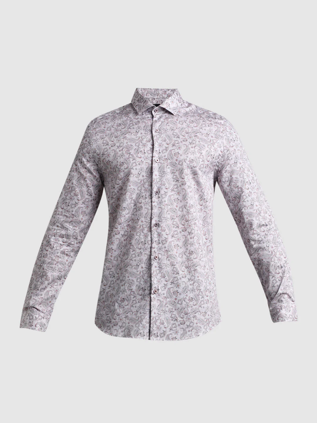 White Paisley Print Formal Shirt - Image 7