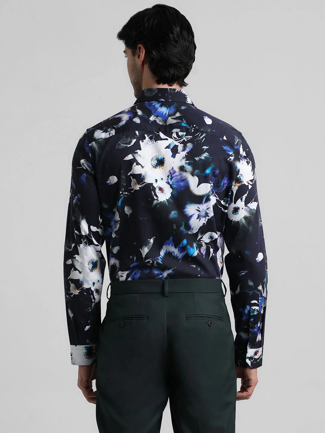 Black Floral Print Full Sleeves Shirt - Image 4