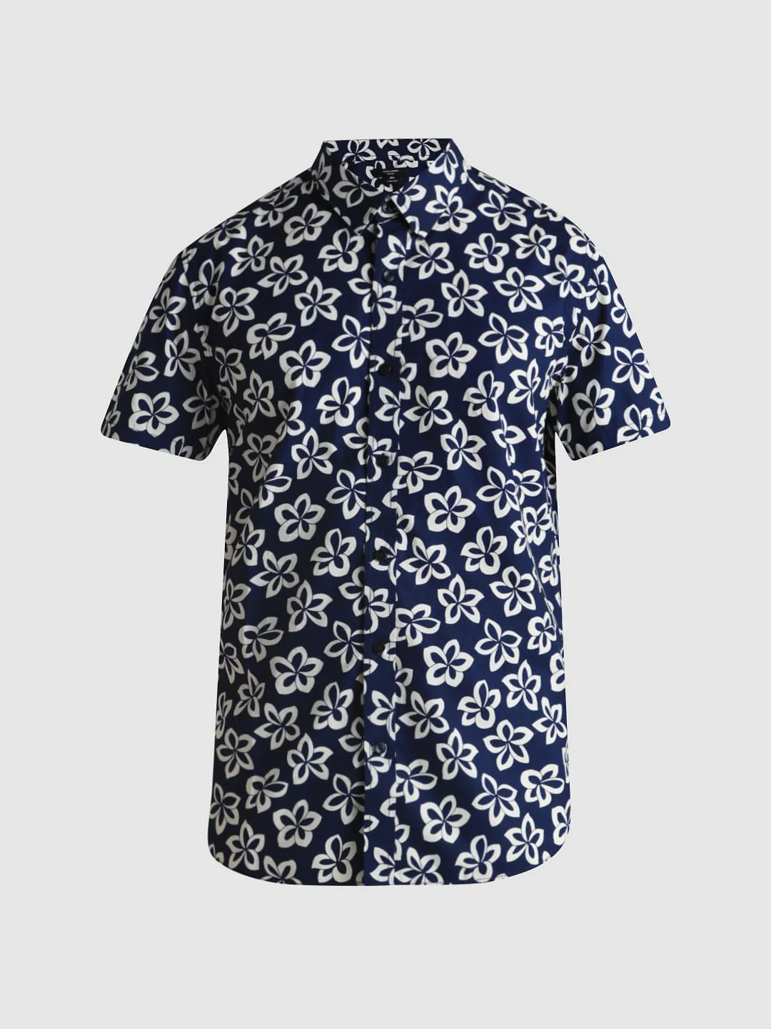 Dark Blue Floral Print Shirt - Image 7