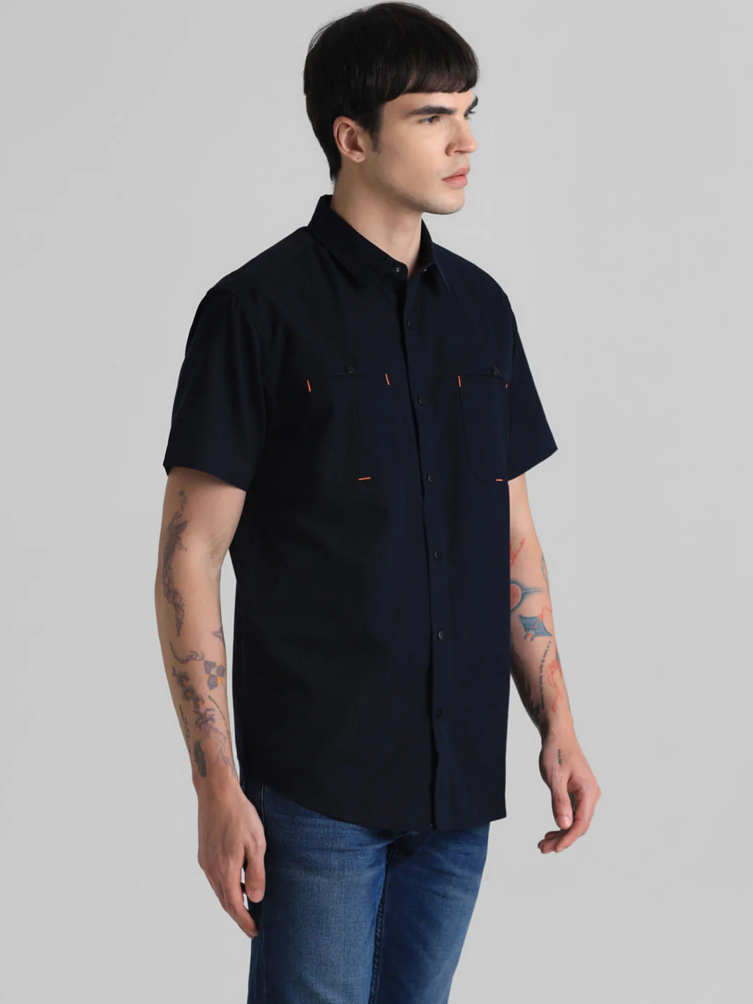 Dark Blue Short Sleeves Shirt - Image 3