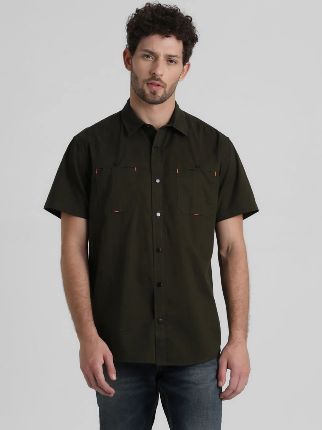 Green Cut & Sew Short Sleeves Shirt - Image 2