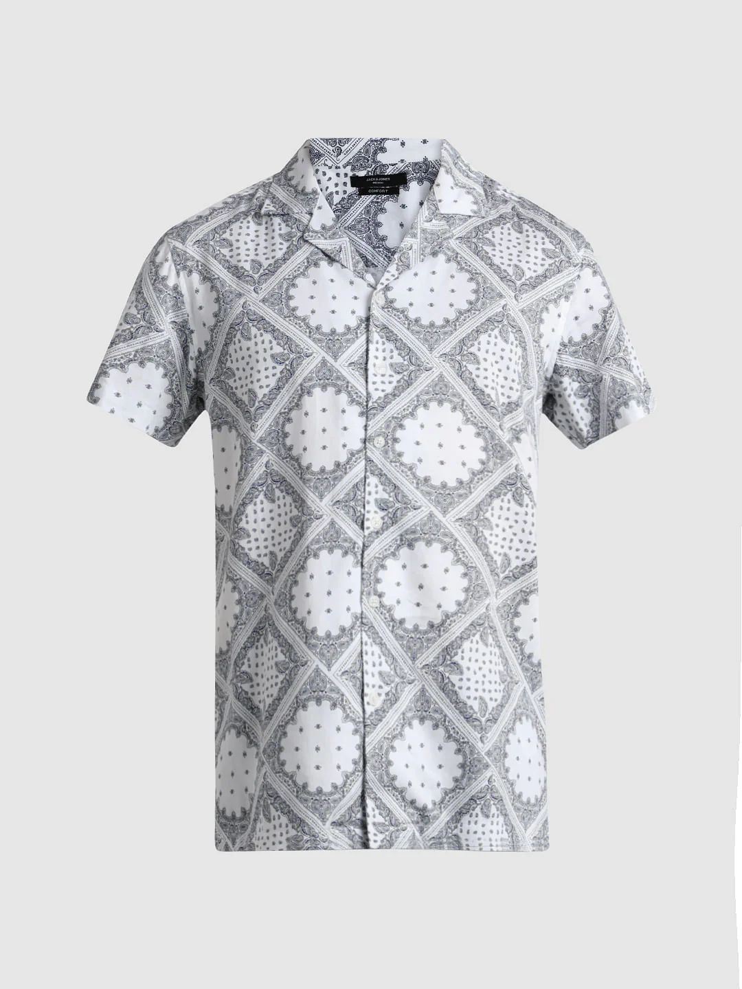 White Abstract Print Shirt - Image 7