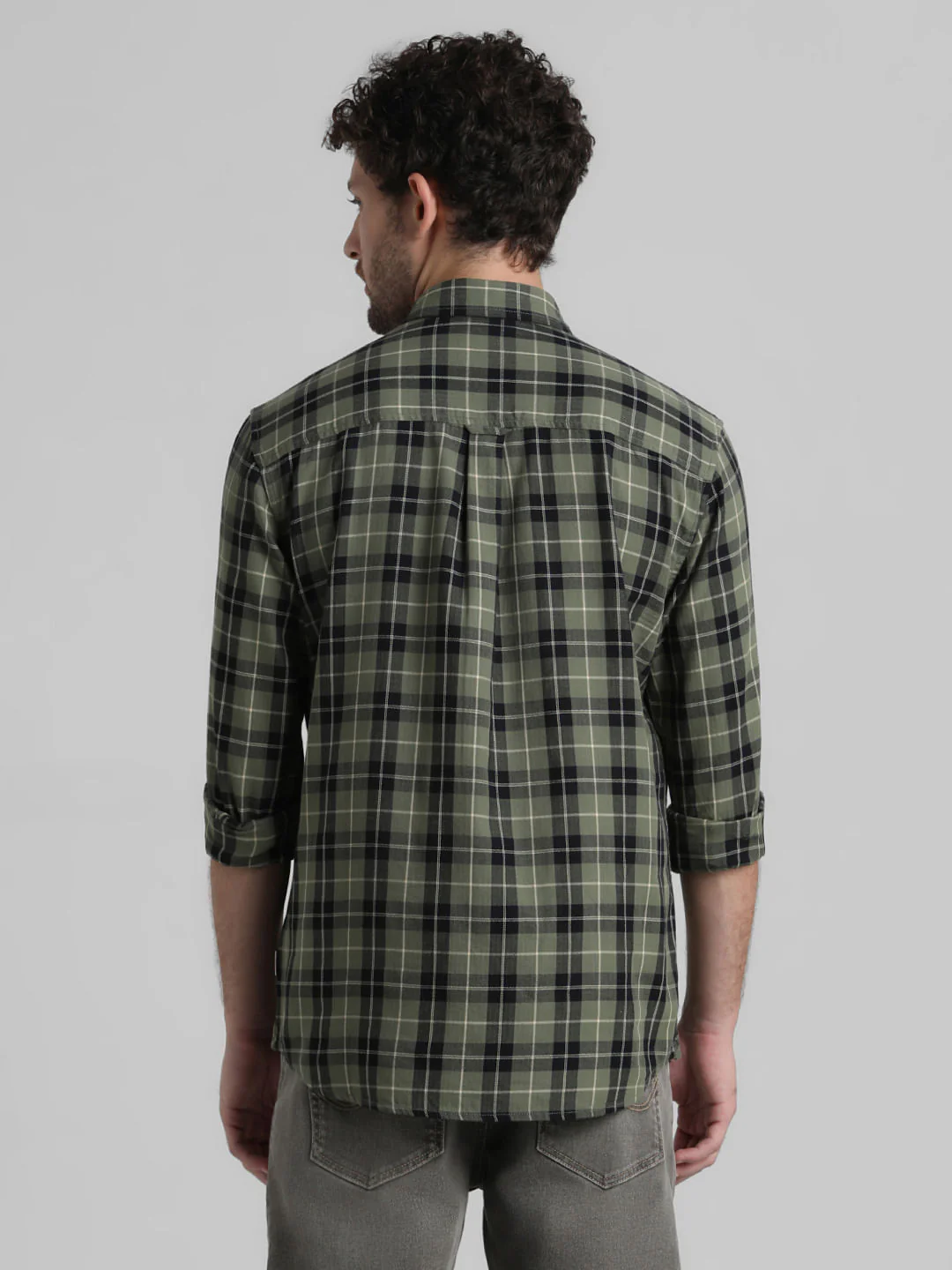 Green Check Full Sleeves Shirt - Image 4
