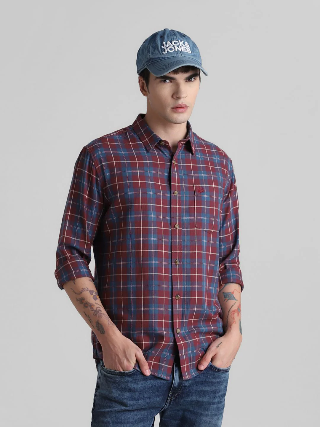 Red Check Full Sleeves Shirt