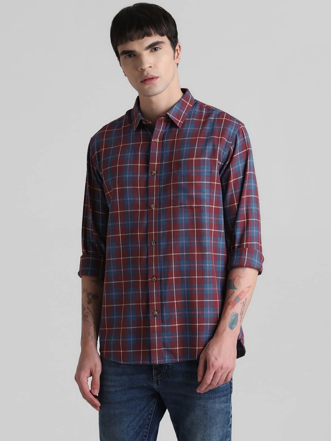 Red Check Full Sleeves Shirt - Image 2