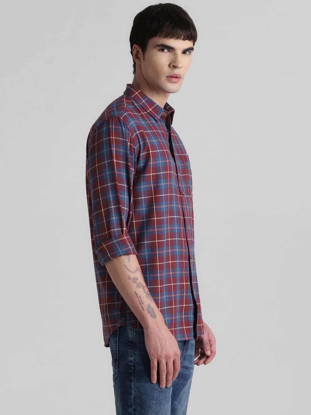 Red Check Full Sleeves Shirt - Image 3