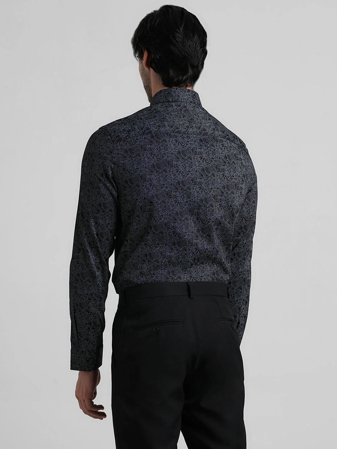 Black Abstract Print Formal Shirt - Image 4