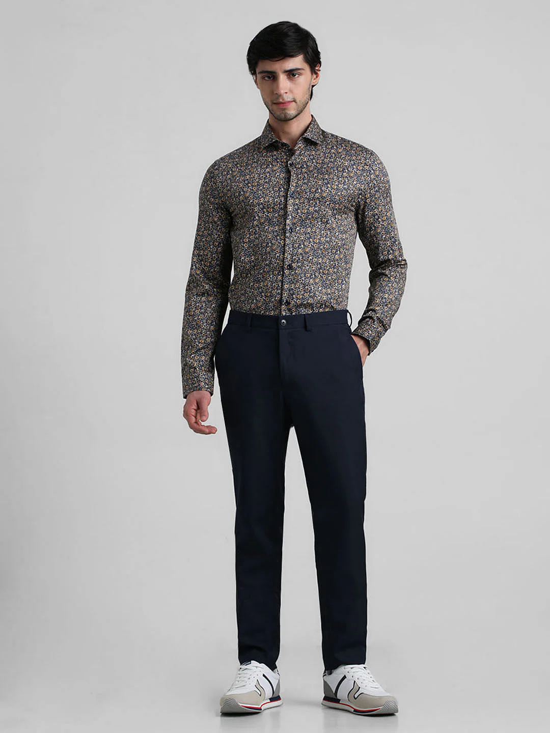 Black Ditsy Floral Print Formal Shirt - Image 6
