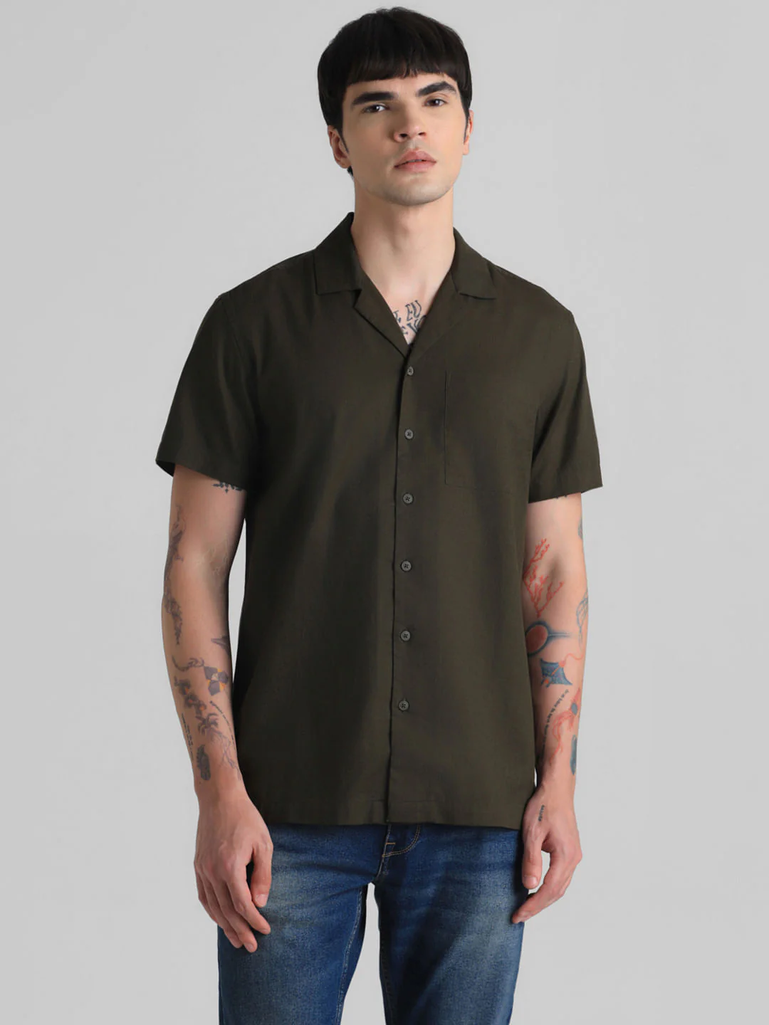 Olive Short Sleeves Shirt - Image 2