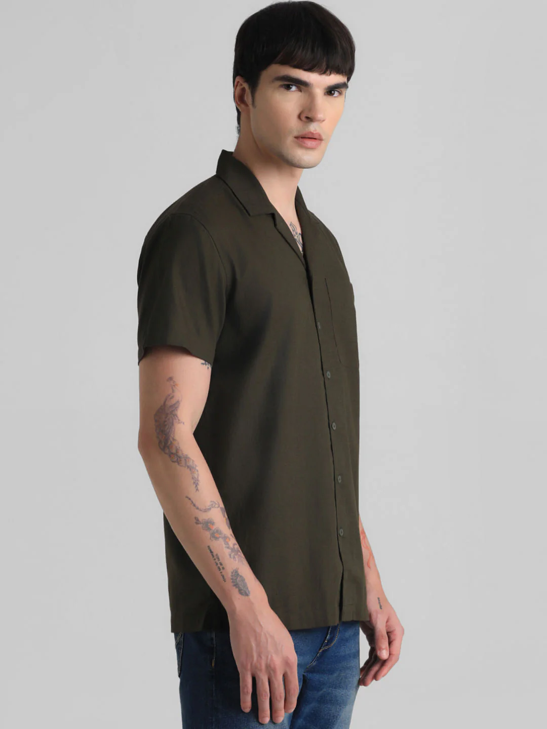 Olive Short Sleeves Shirt - Image 3