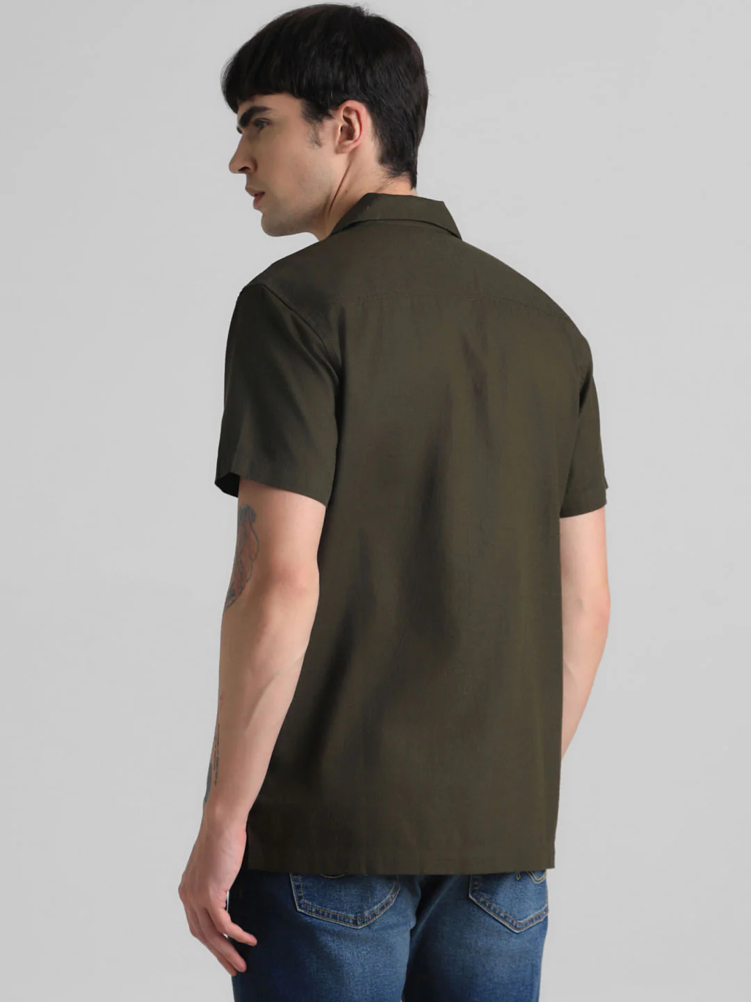 Olive Short Sleeves Shirt - Image 4