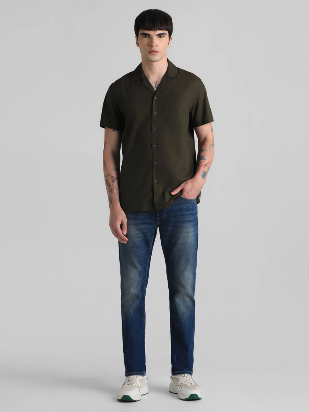 Olive Short Sleeves Shirt - Image 6