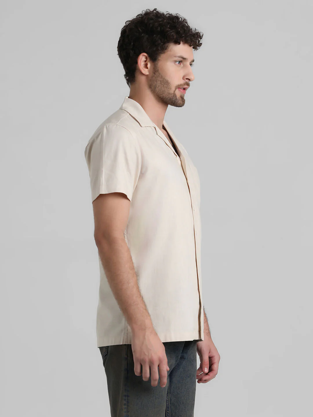 Beige Short Sleeves Shirt - Image 3
