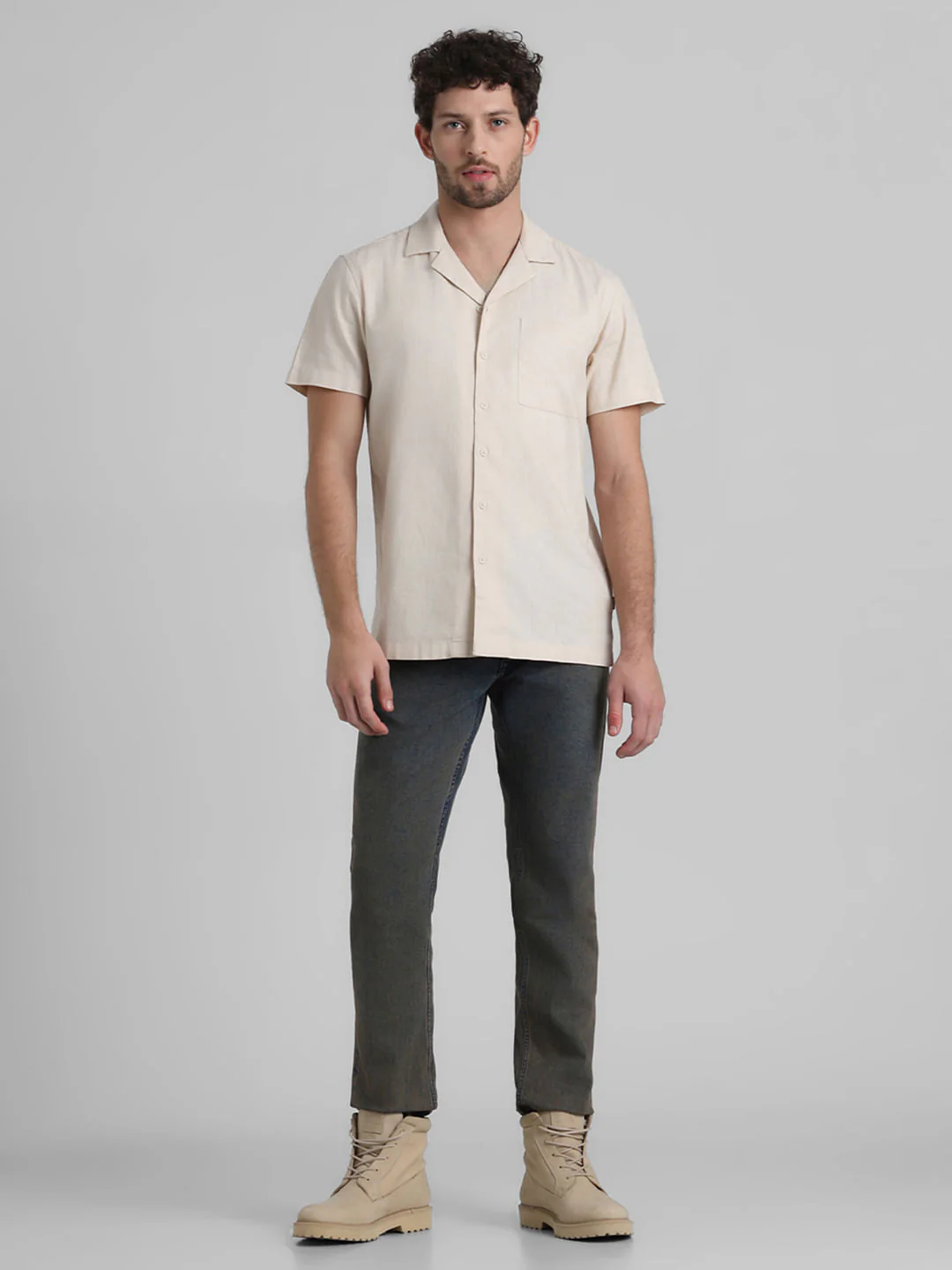 Beige Short Sleeves Shirt - Image 6