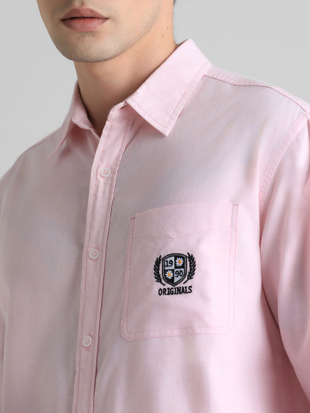 Pink Embroidered Patch Shirt - Image 5