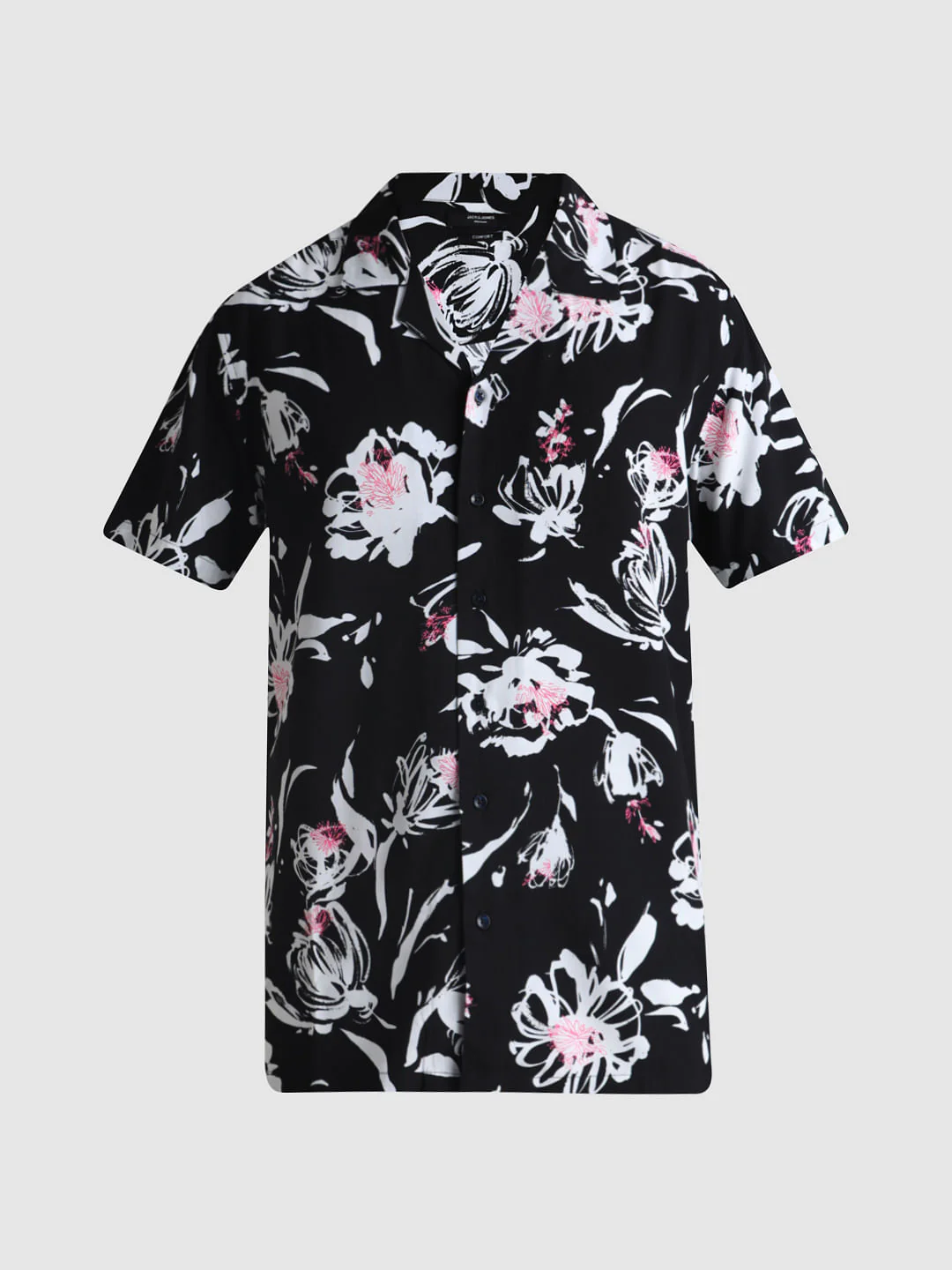 Black Floral Short Sleeves Shirt - Image 7