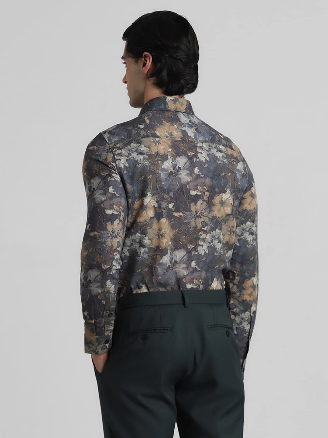 Brown Floral Full Sleeves Shirt - Image 4