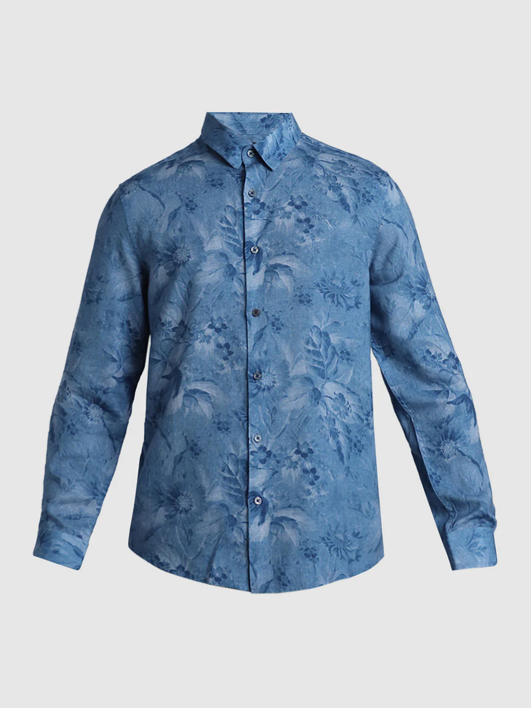 Blue Floral Full Sleeves Shirt - Image 7