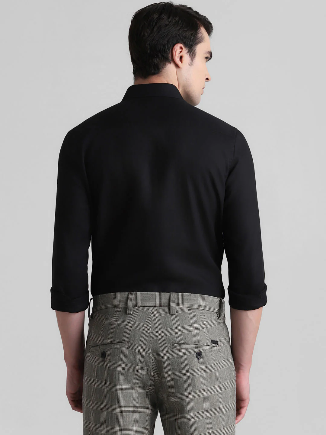 Black Full Sleeves Solid Shirt - Image 4