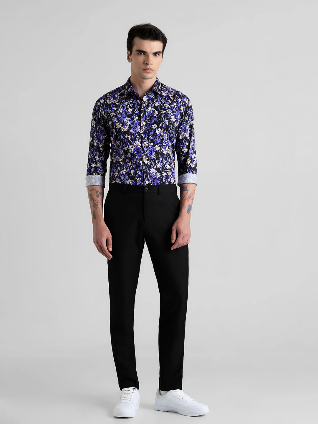 Black Floral Print Full Sleeves Shirt - Image 6